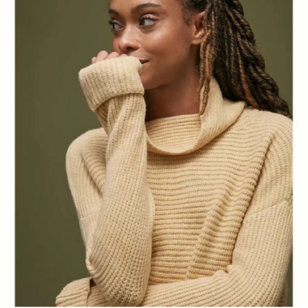 Mango Tan Cowl Neck Sweater